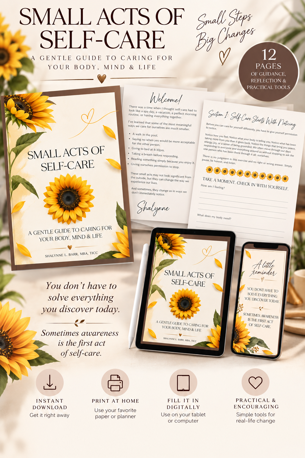 Small Acts of Self-Care: A Gentle Guide to Caring for Your Body, Mind & Life by Shalynne L. Barr, MBA, TICC